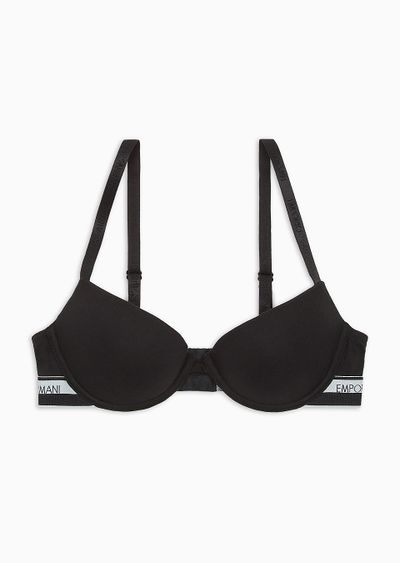 ASV iconic logo band organic cotton push-up bra - F