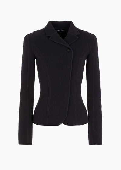 Single-breasted jacket in cashmere - F