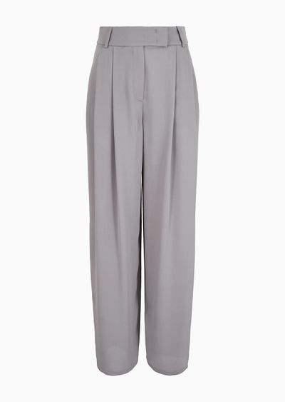 ASV triple silk-georgette double-pleat trousers - F