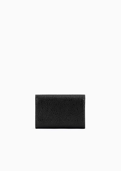 La Prima mini trifold wallet in pebbled patent leather - D