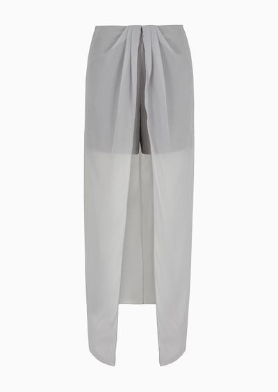 Draped silk shorts - F