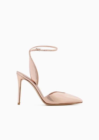 Lamé leather court shoes - F