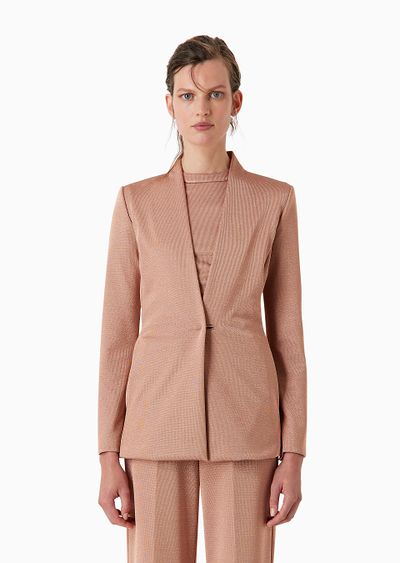 Single-breasted jacket in viscose bonded jersey - D