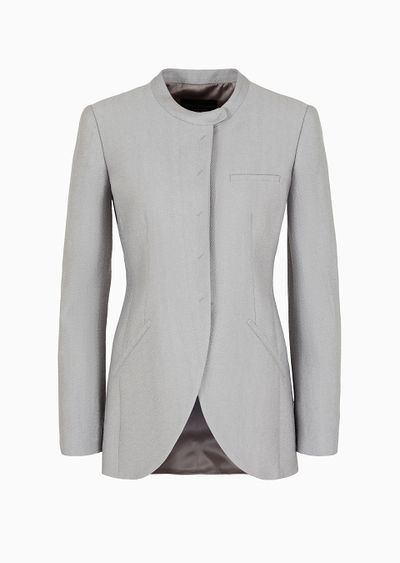 Icon ASV guru-collar jacket in a flowing Lyocell and linen blend armure fabric - F