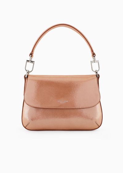 La Prima Soft small baguette bag in shiny nubuck - F