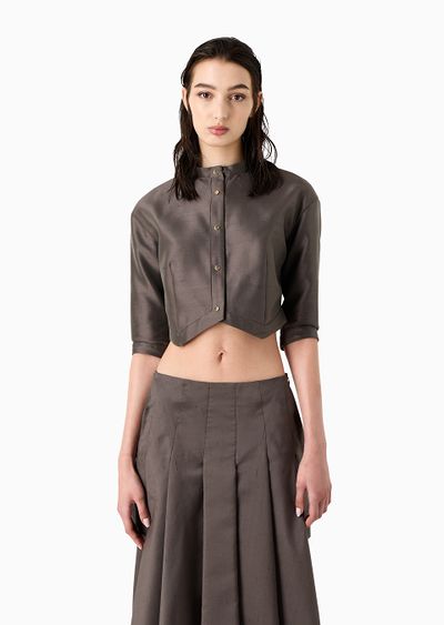 Short shirt in silk shantung - D