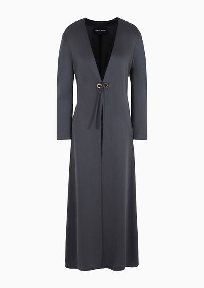 Silk crêpe duster coat - F