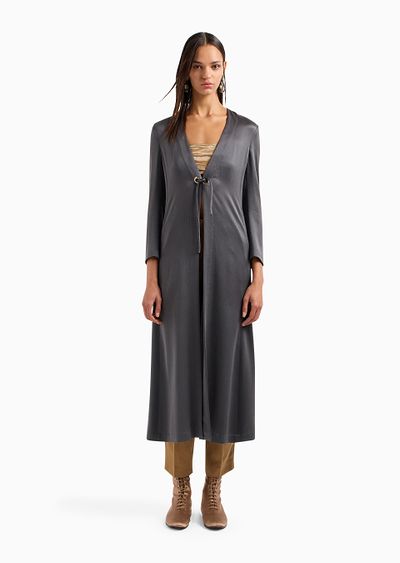 Silk crêpe duster coat - D