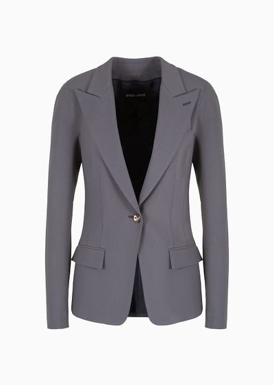 ASV viscose-cady single-breasted jacket - F