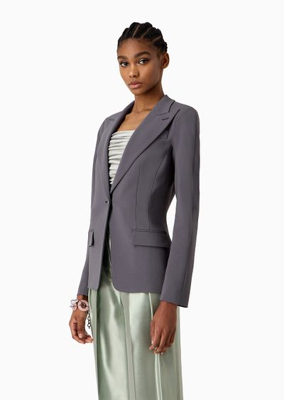 ASV viscose-cady single-breasted jacket - D