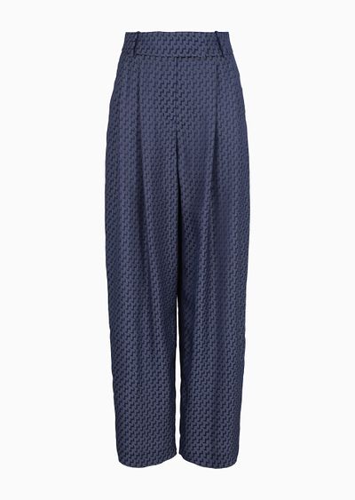 Two-dart jacquard viscose trousers - F