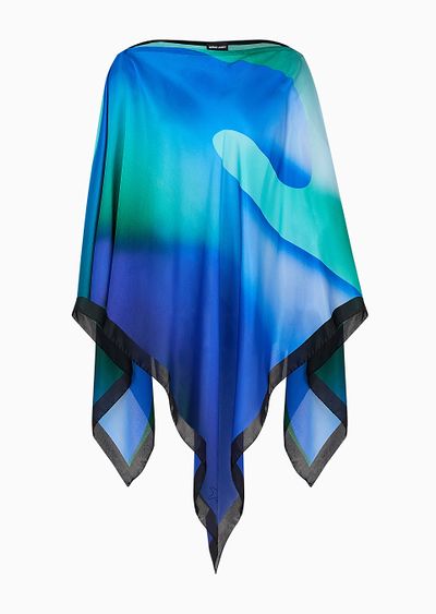 Printed silk cape - F