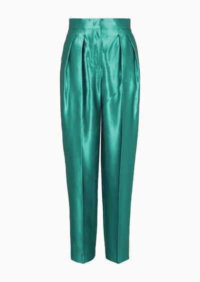 Two-dart trousers in silk and linen - F