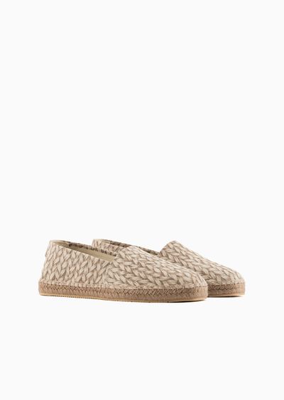 Woven-print suede espadrilles - D