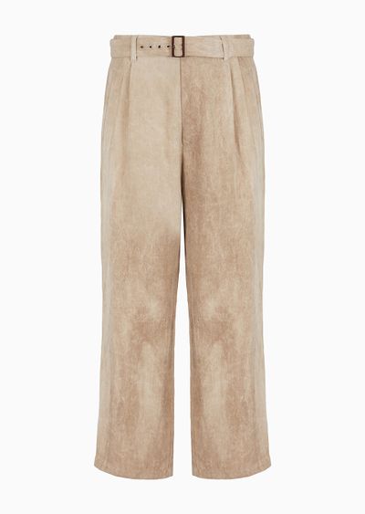 Two-dart, airbrushed linen trousers - F