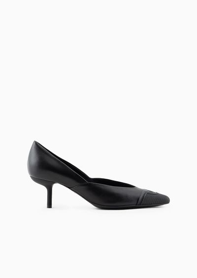 Nappa leather court shoes with rubber toe - F