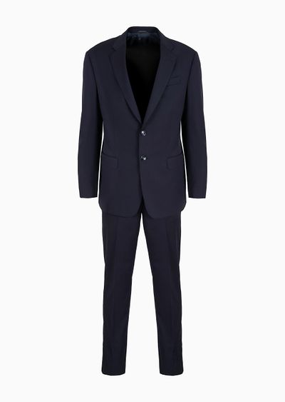 Single-breasted Soft line suit in virgin wool - F