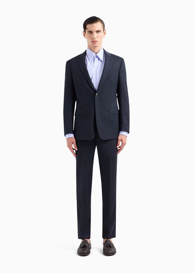 Single-breasted Soft line suit in virgin wool - D