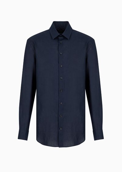 Regular-fit shirt in linen - F