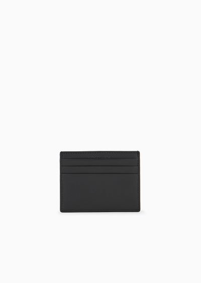 Nappa leather card holder with embroidered logo - D