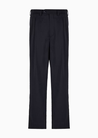 Two-dart trousers in silk-blend twill - F