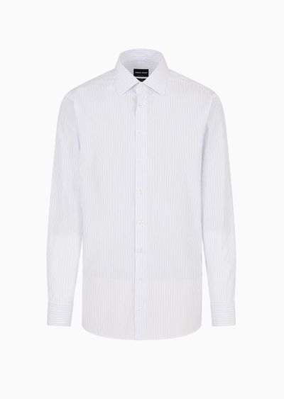 Regular-fit shirt in striped cotton - F