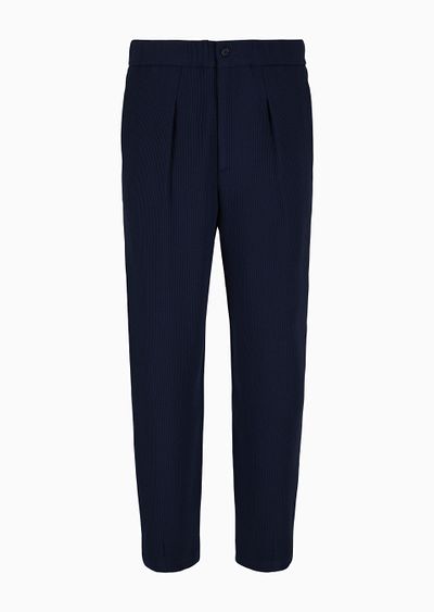 Single-pleat virgin wool trousers - F