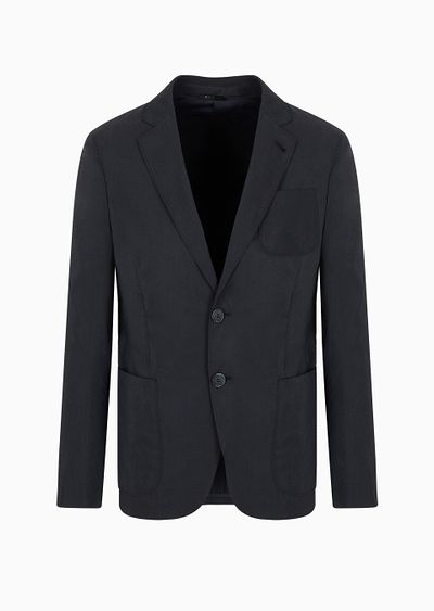 Upton Line single-breasted jacket in a silk-blend twill - F