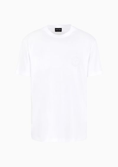 Pure cotton interlock crew-neck T-shirt - F