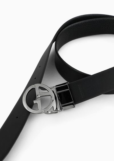 Two-toned, reversible leather belt - D