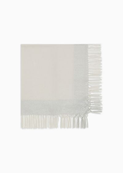 Fringed cashmere, silk and lurex viscose stole - F