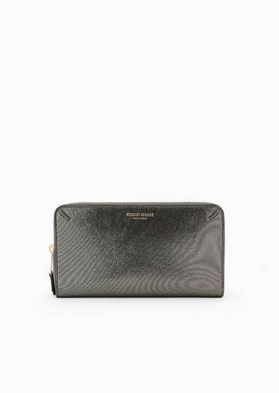 La Prima wraparound zip wallet in glossy nubuck - F