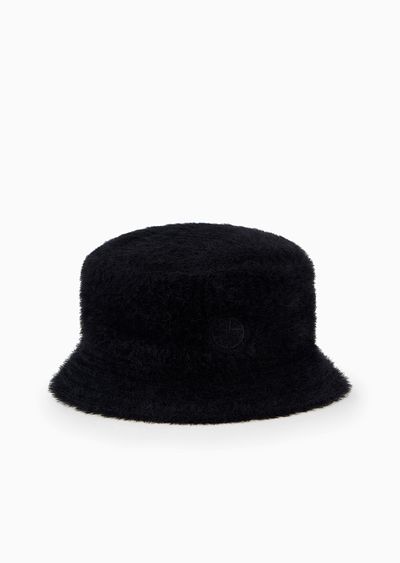 Faux-fur fabric cloche hat - F