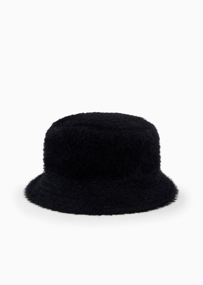 Faux-fur fabric cloche hat - D