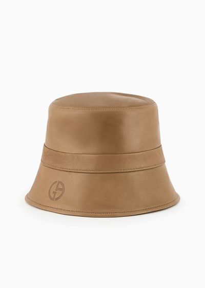 Reversible nappa-leather cloche hat - F