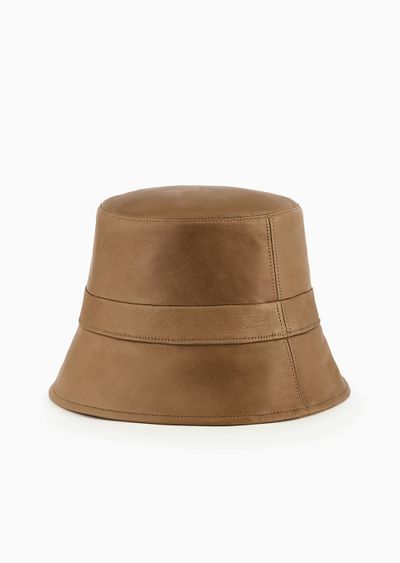 Reversible nappa-leather cloche hat - D