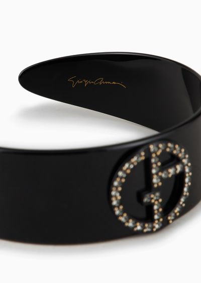 Headband with crystal logo - D