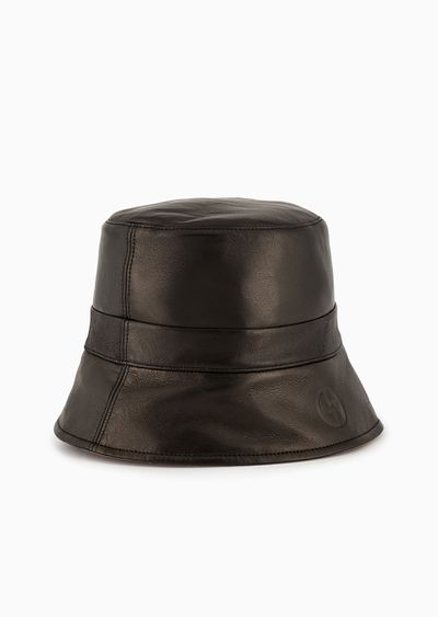 Reversible nappa-leather cloche hat - F