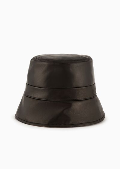 Reversible nappa-leather cloche hat - D