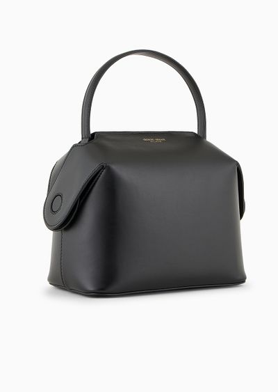 Medium, leather Boston bag - D