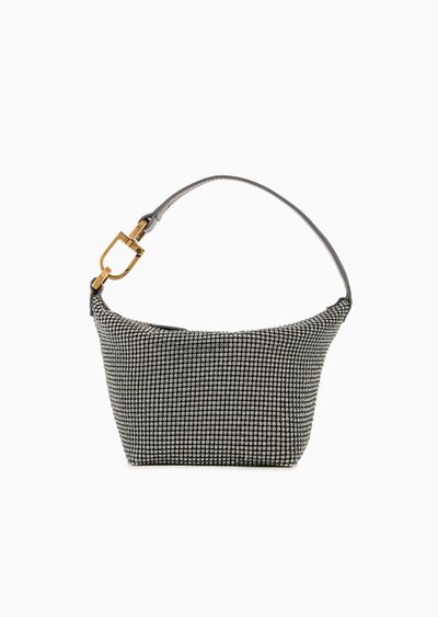 La Prima Soft mini handbag in metallic knit with rhinestones - F