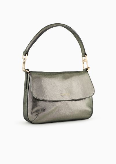 Shimmering nubuck small Baguette bag la Prima Soft - D