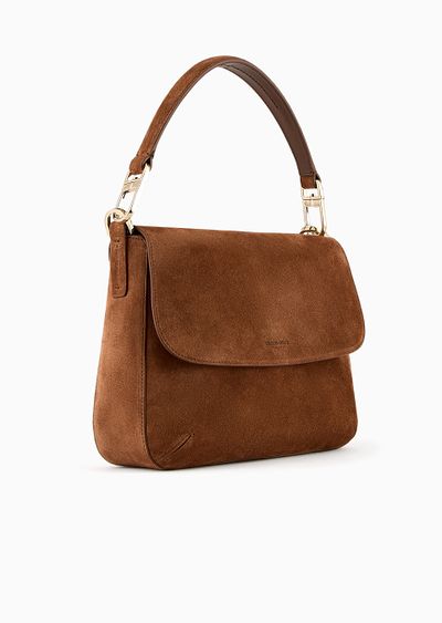 Medium la Prima Soft baguette bag in suede - D