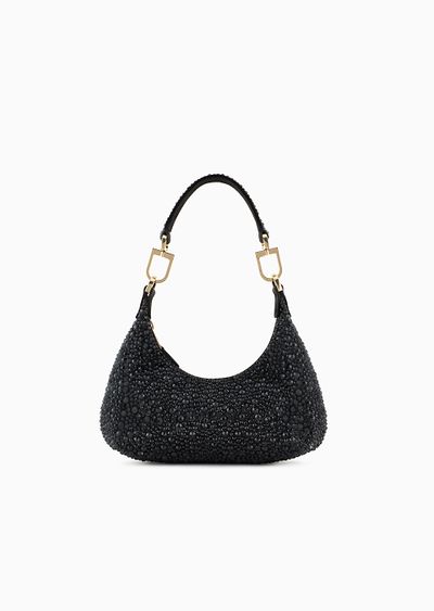 La Prima satin and rhinestone mini hobo bag - F