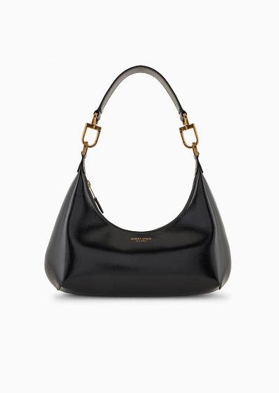 La Prima mini hobo bag in patent nappa leather - F