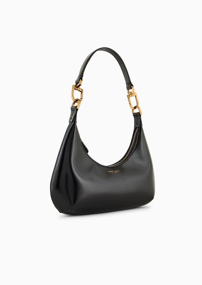 La Prima mini hobo bag in patent nappa leather - D