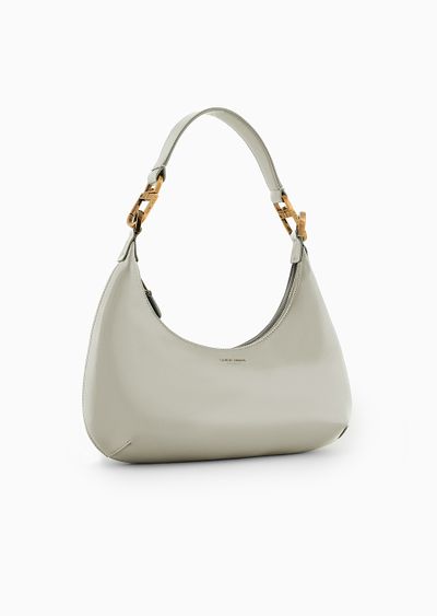 La Prima mini hobo bag in patent nappa leather - D