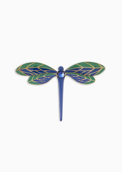 Dragonfly-shaped enamelled brooch - F