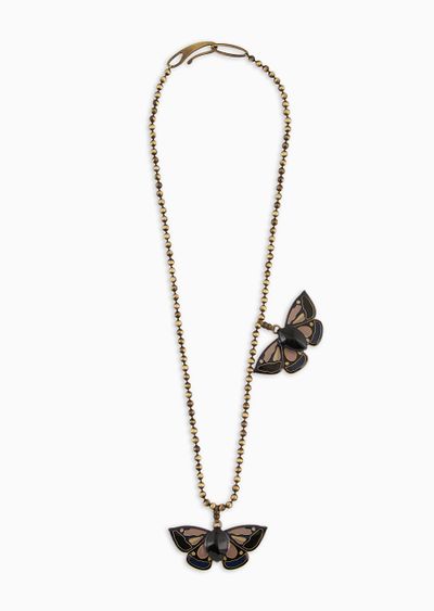 Long necklace with butterfly pendants - F