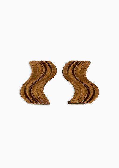 Clip earrings with a wave-effect motif - F